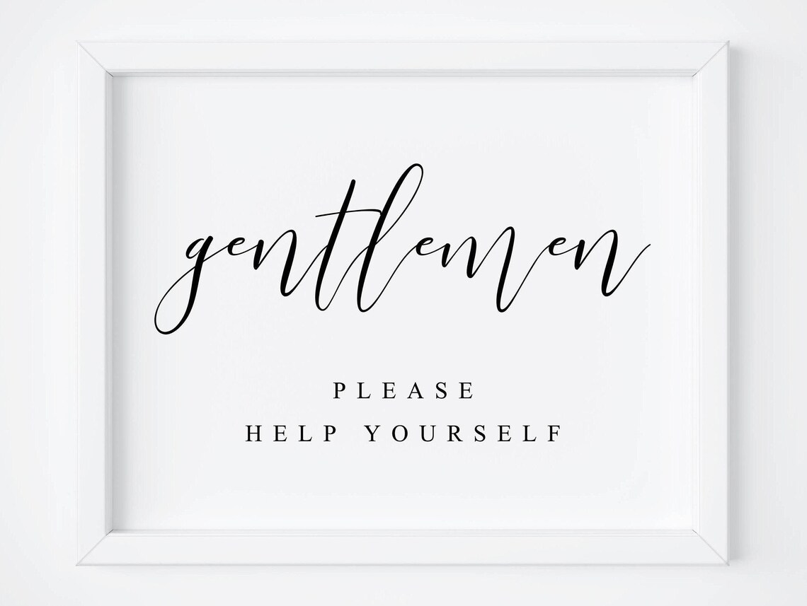 Wedding Bathroom Sign, Gentlemen Restroom Art Print