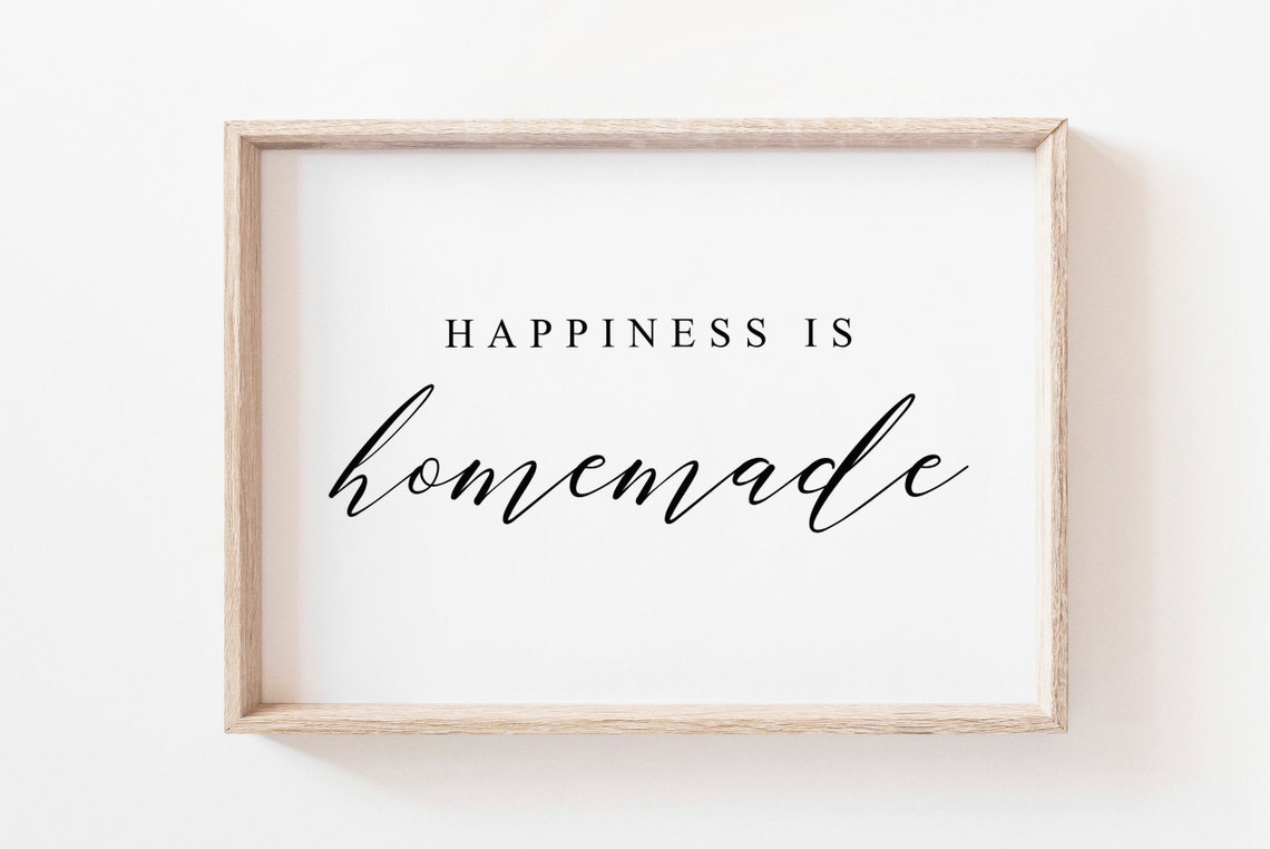 Happiness Is Homemade Script Horizontal Kitchen Quote Poster