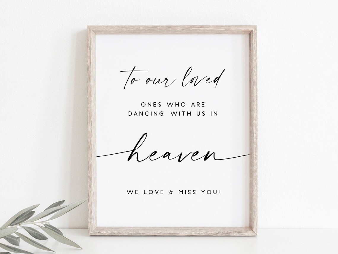 Wedding Heaven Sign, Memorial Table Art Print