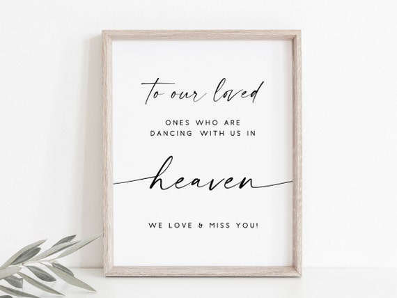 Wedding Heaven Sign, Memorial Table Art Print