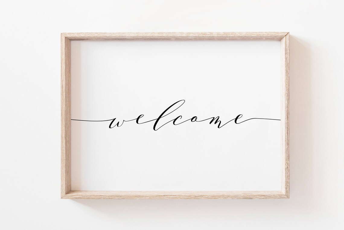 Welcome Home Sign Typography Quote Art Print