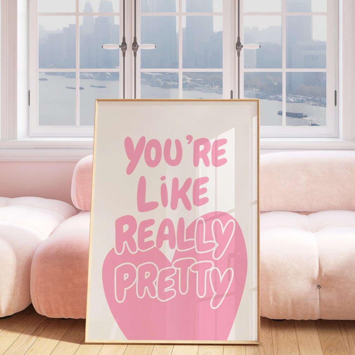 Youre Like Really Pretty Pink Heart Girly Dorm Room Quote Poster - Image 4