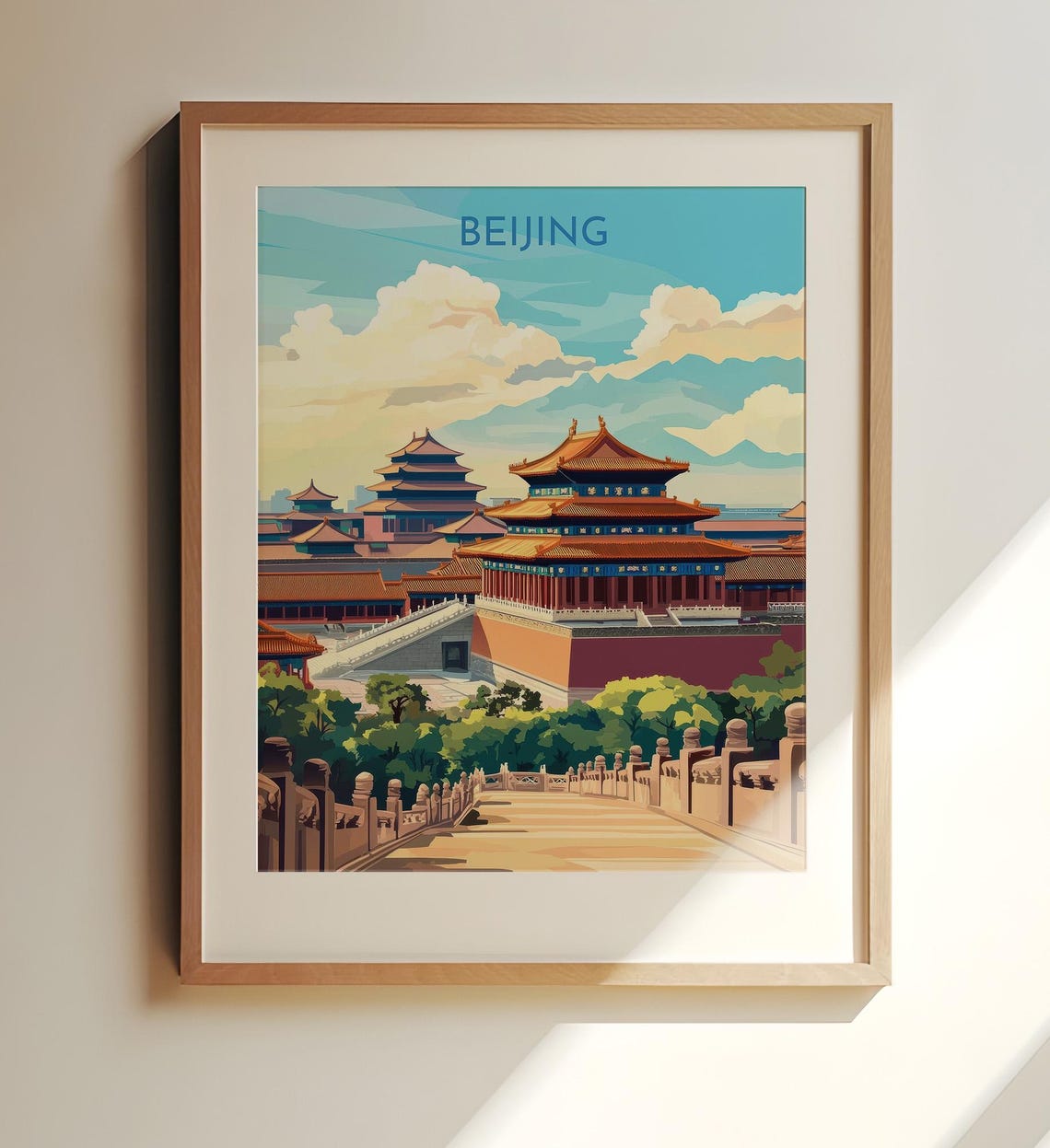 Beijing Forbidden City Imperial Palaces Summer Travel Poster