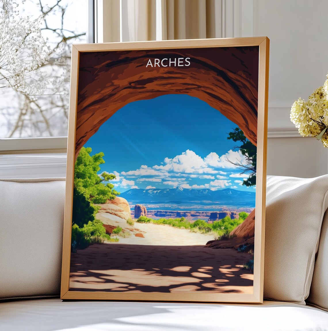 Arches National Park Utah Red Rock Arch Desert Vintage Travel Poster