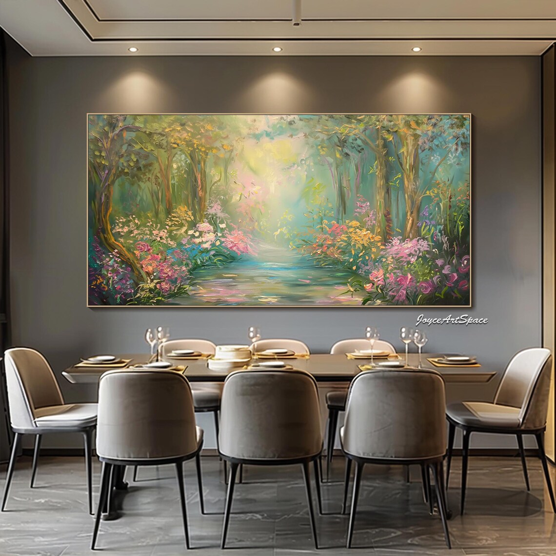 Abstract Forest Oil Painting, Textured Wall Art - Image 4