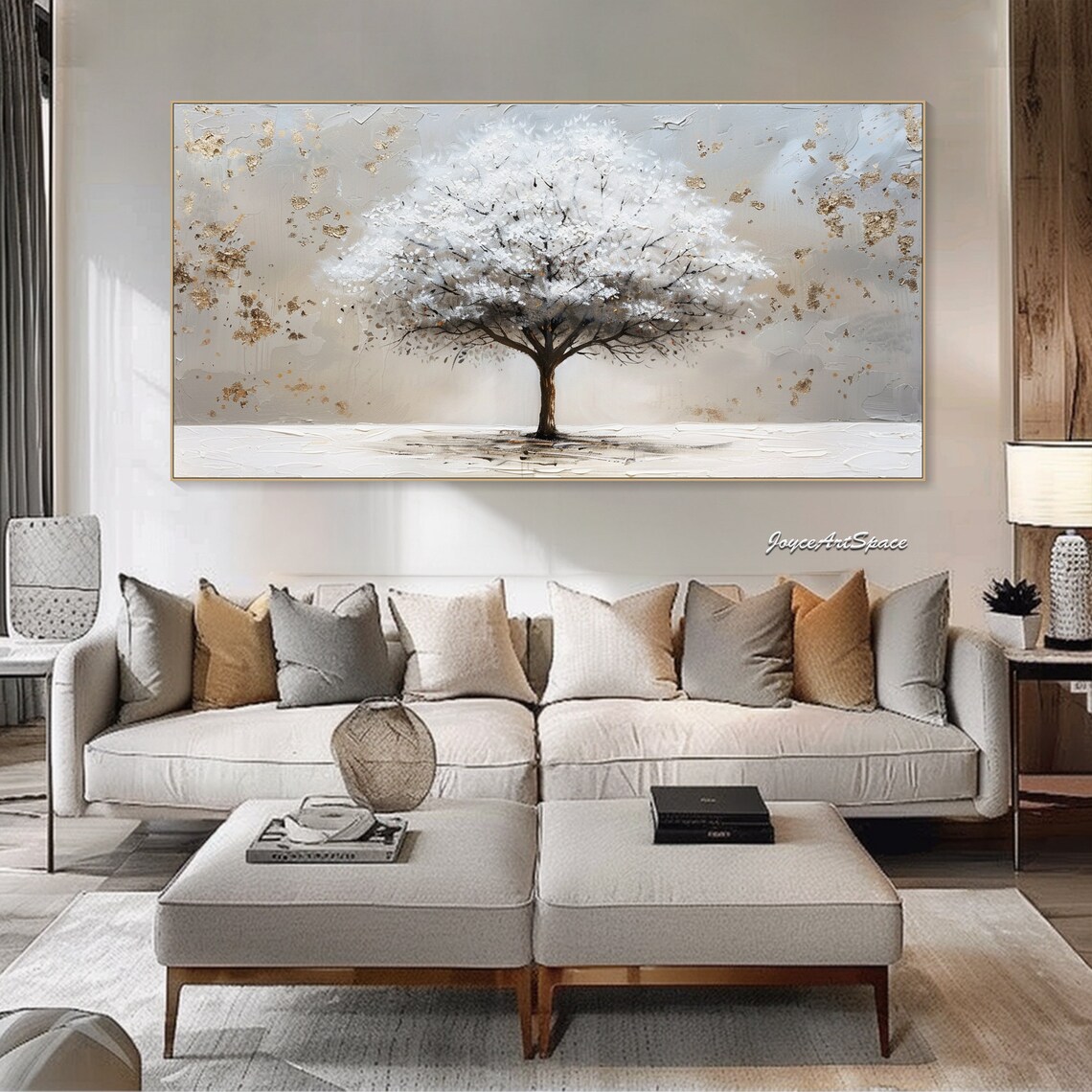Abstract Tree Oil Painting, Landscape Wall Print - Image 3
