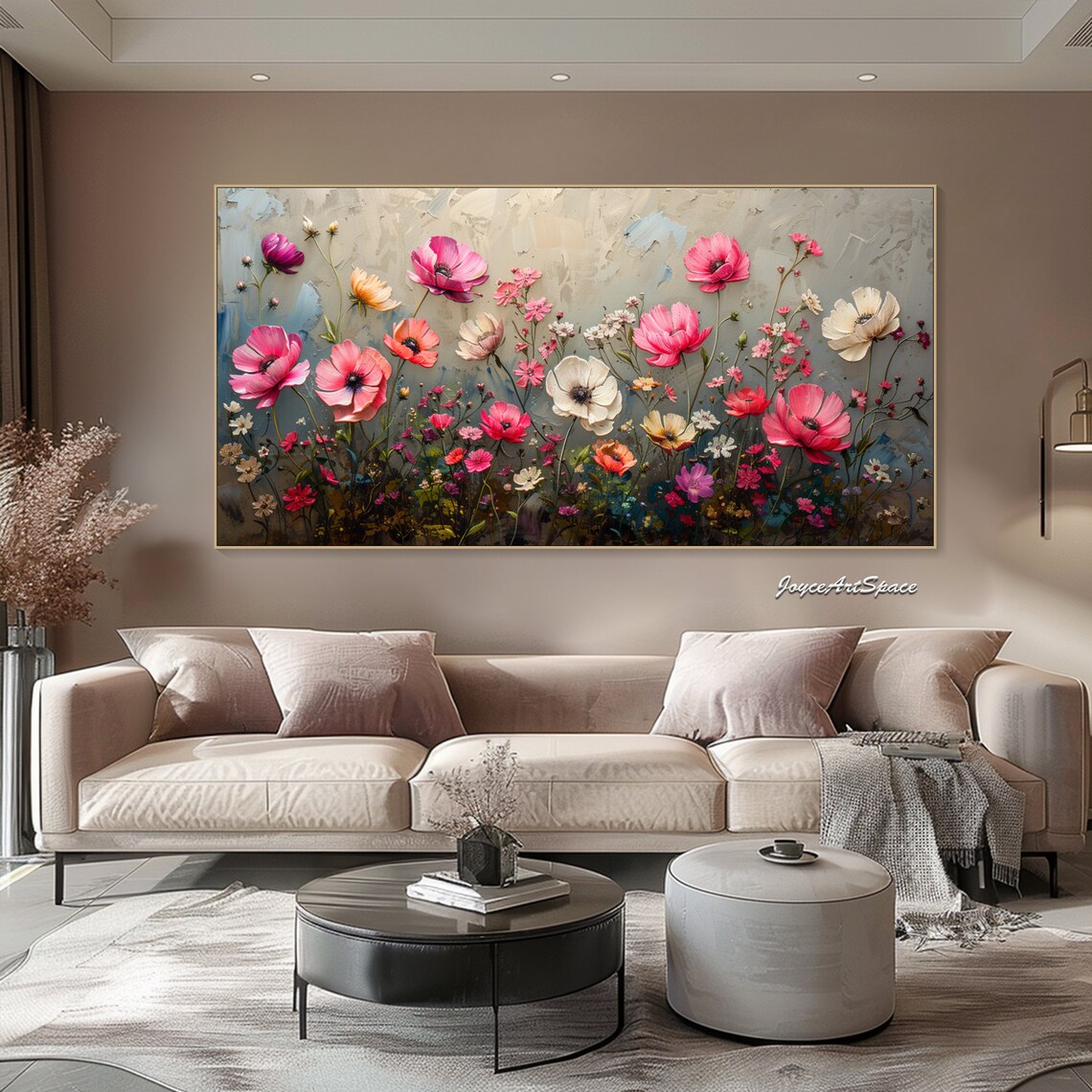 Abstract Pink Flower Art Print, Modern Spring Wall Art - Image 3