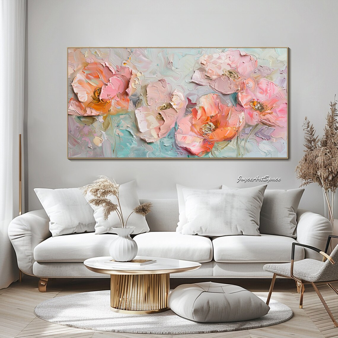 Abstract Textured Flower Painting, Boho Floral Art Print - Image 4