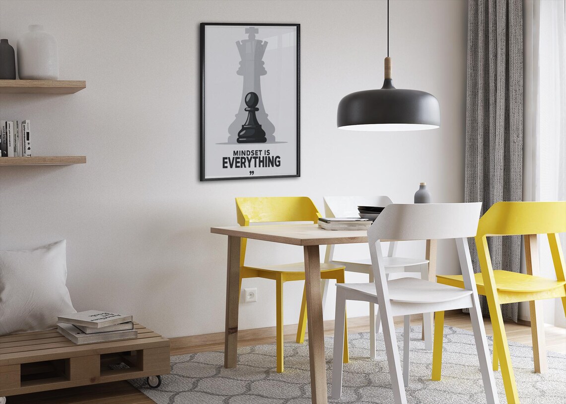 Mindset Is Everything, Chess Quote Art Print - Image 3
