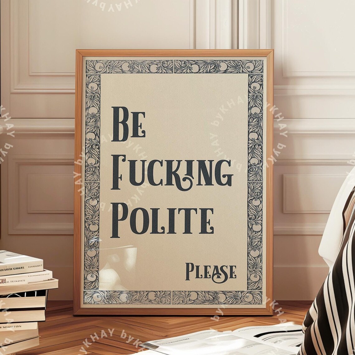 Be Fucking Polite Please Typography Wall Art