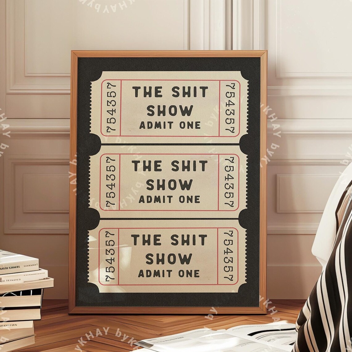 The Shit Show Ticket Retro Aesthetic Wall Art Print