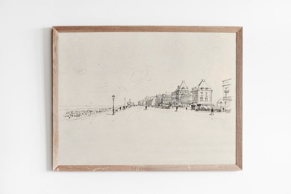 Paris Vintage France Etching City Sketch Art Print