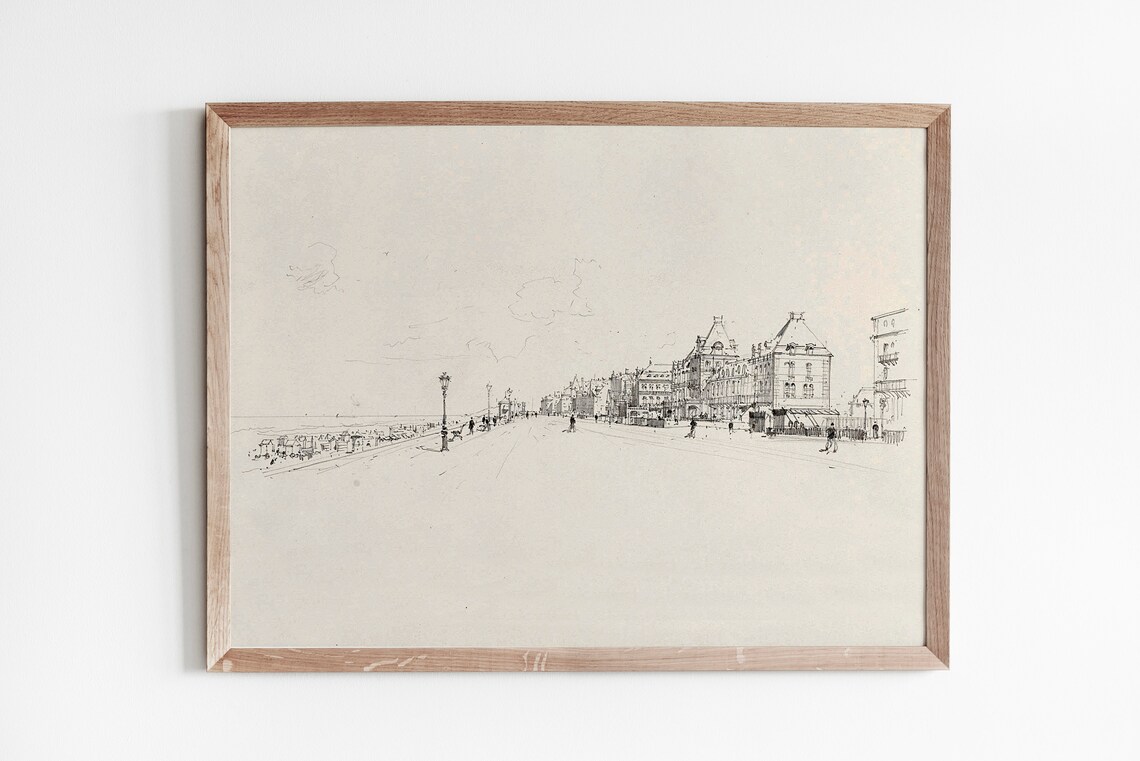 Paris Vintage France Etching City Sketch Art Print