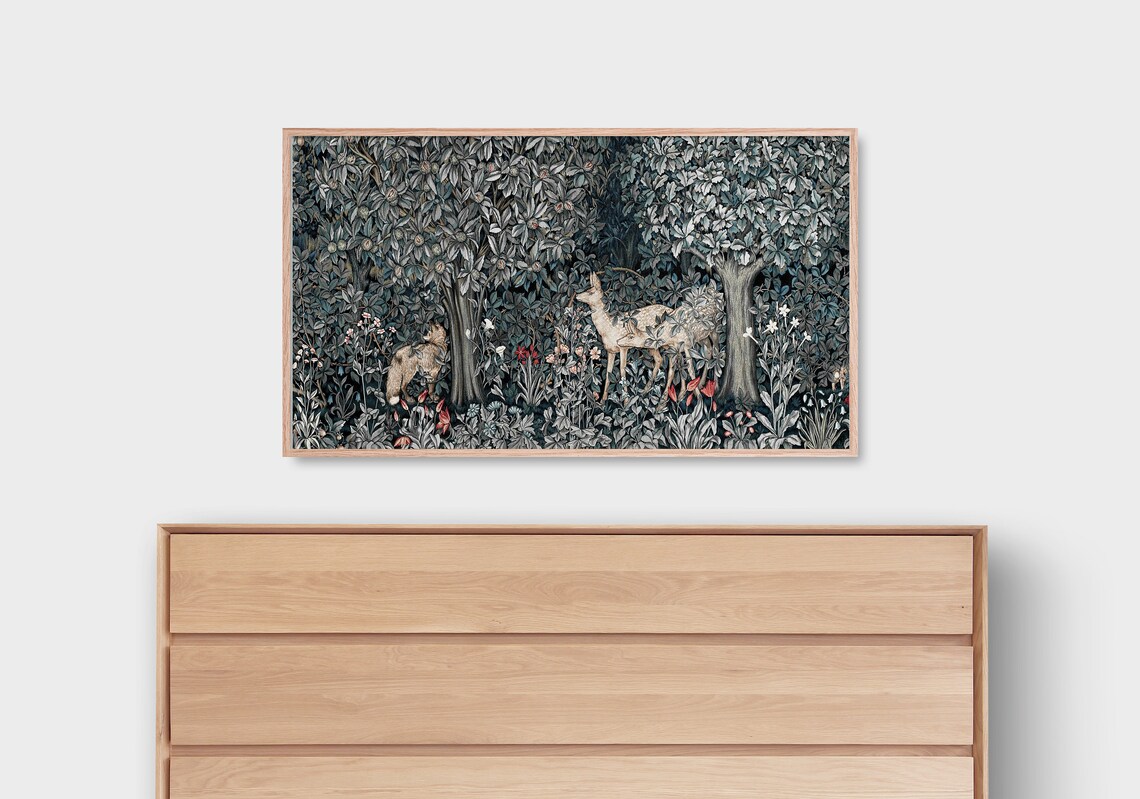 Vintage Morris Tapestry Art Print, Frame TV Decor - Image 3
