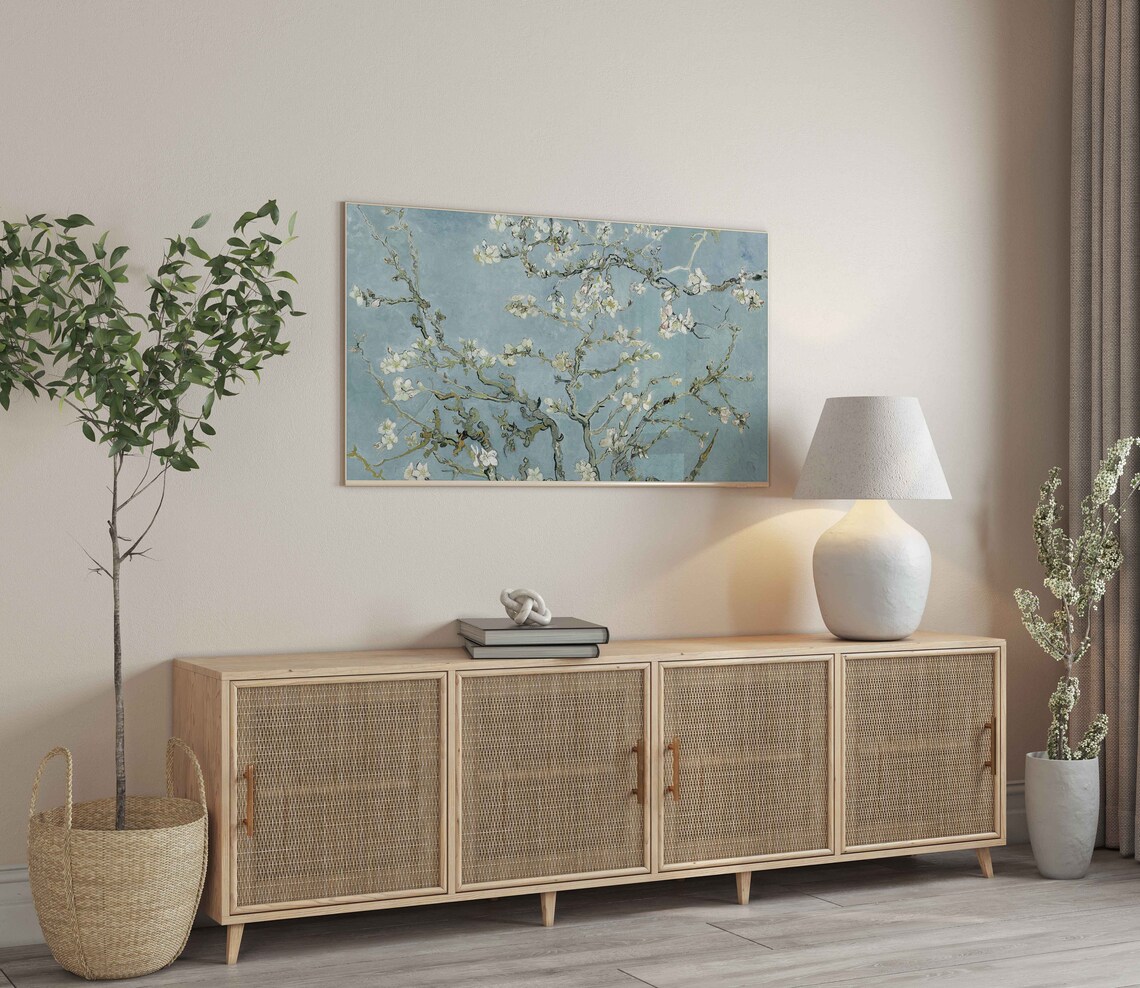 Spring Almond Blossoms Vintage Painting Art Print - Image 3