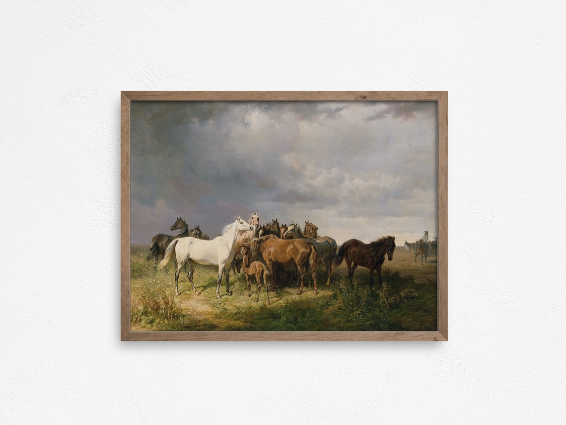 Vintage Horse Farmhouse Art Print for Animal Lovers - Image 2