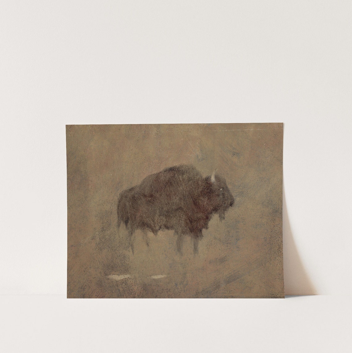 Bison Buffalo Warm Prairie Haze Vintage Western Animal Poster - Image 3