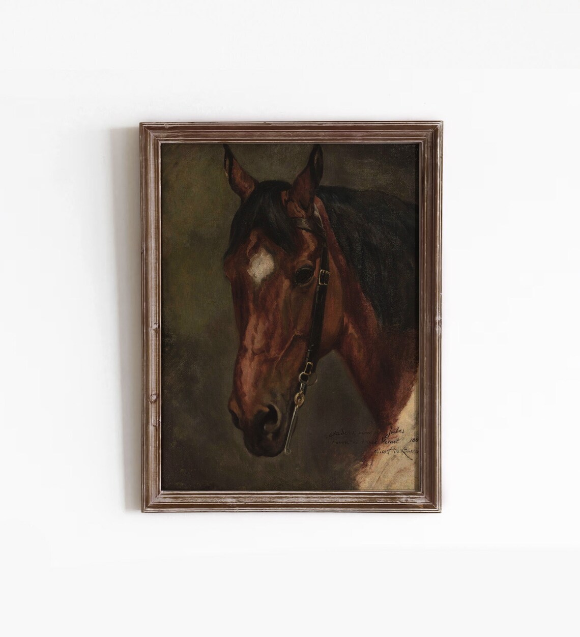 Vintage Horse Equestrian Wall Art, Farmhouse Poster