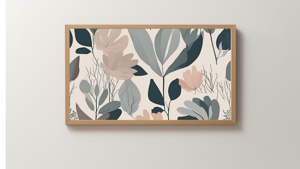 Modern Botanical Leaves Neutral Olive Bedroom Decor Wall Art - Image 2