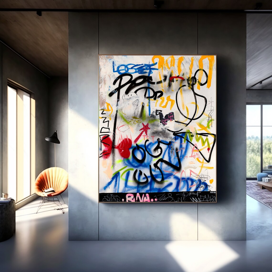 Rna Pink Black Spray Graffiti Tags Urban Street Art Spray Poster - Image 2