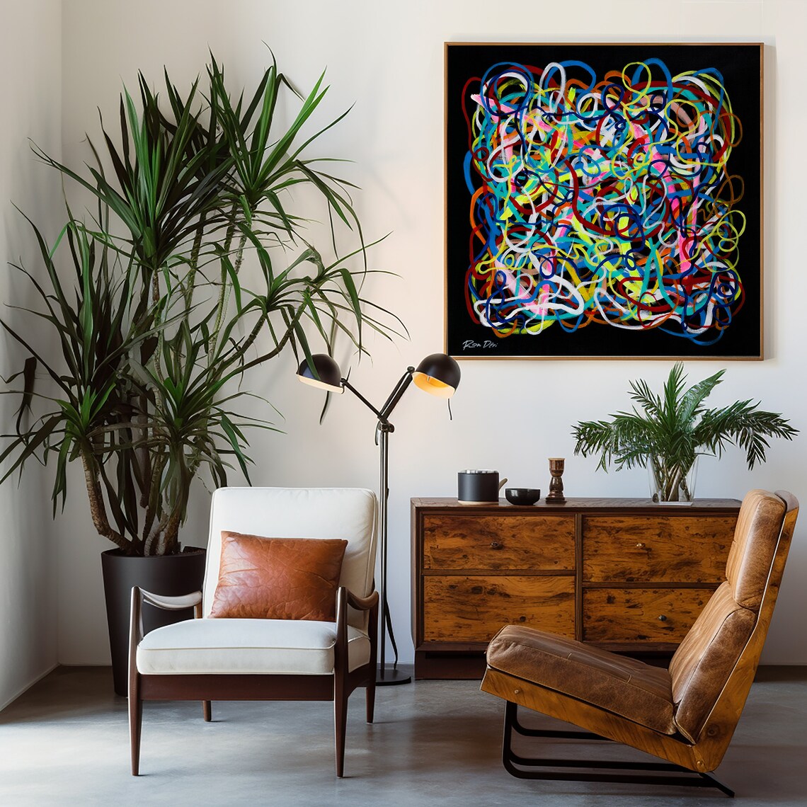 Black Abstract Contemporary Art Print, Modern Art - Image 3