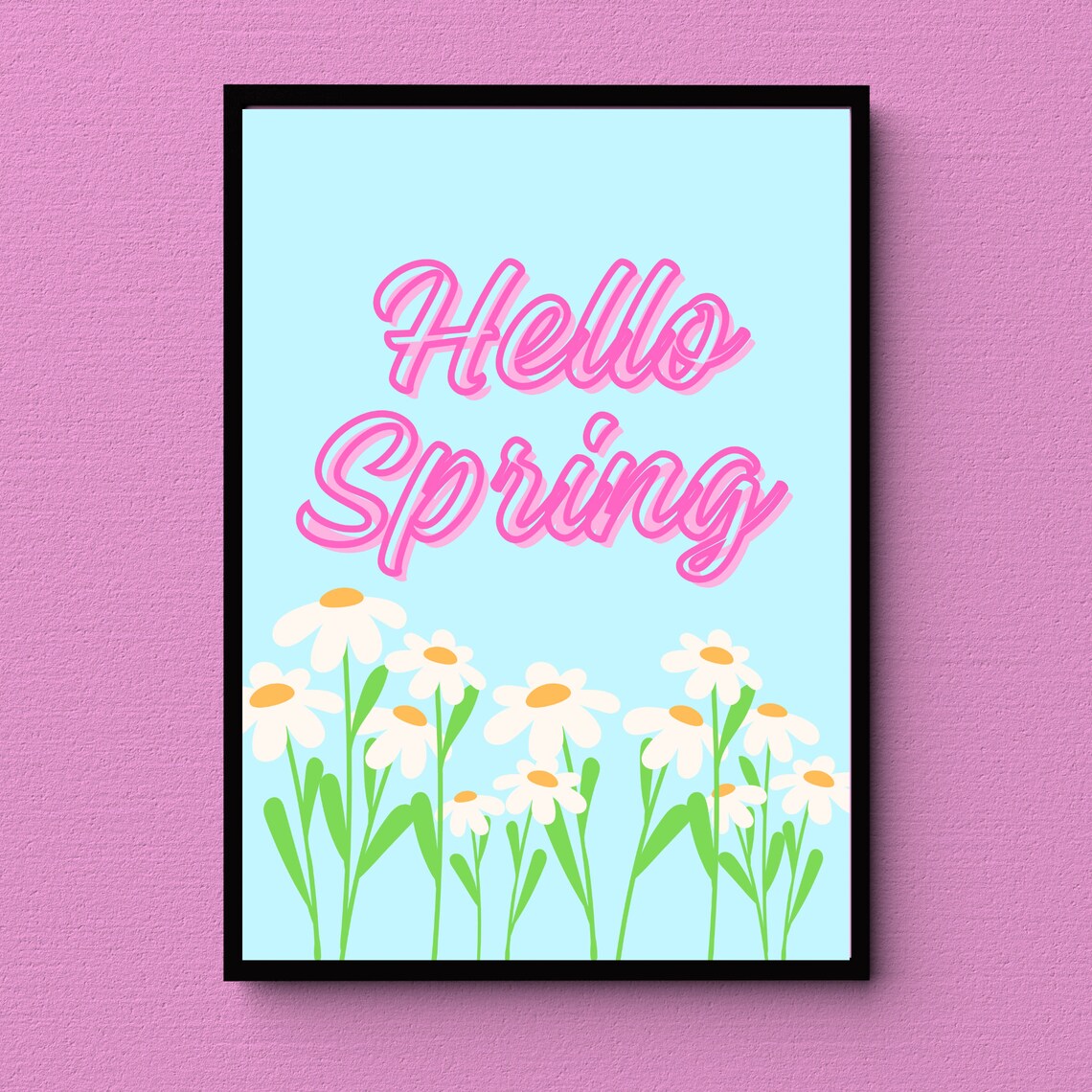 Hello Spring Easter Egg Hunt, Daisy Flower Art Print - Image 2