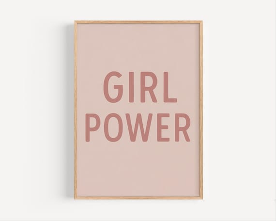 Girl Power Minimalist Pink Feminist Inspirational Quote Poster