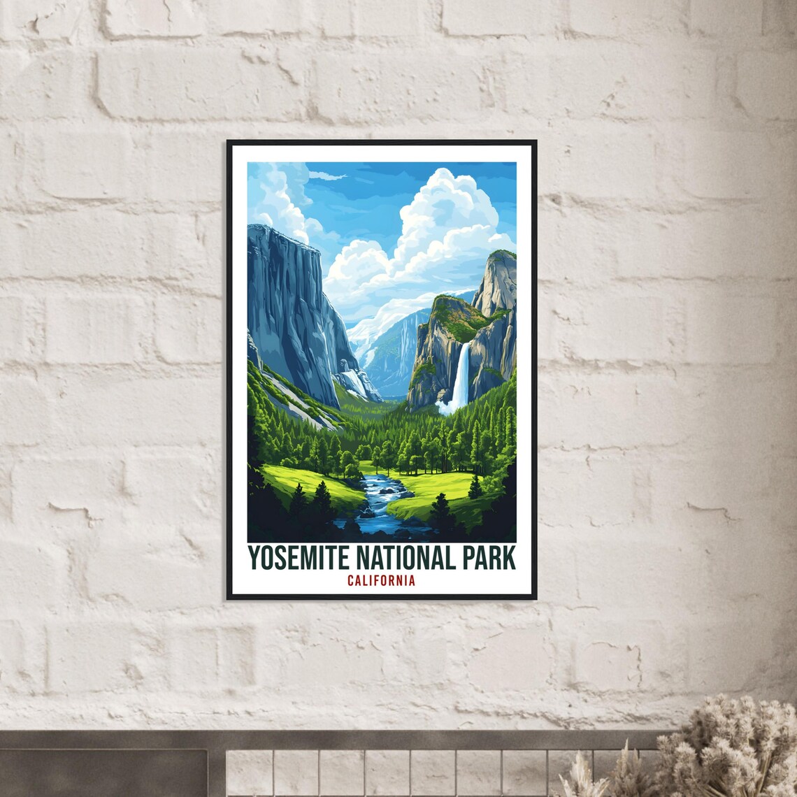Yosemite National Park California Valley Illustrated Travel Poster - Image 2