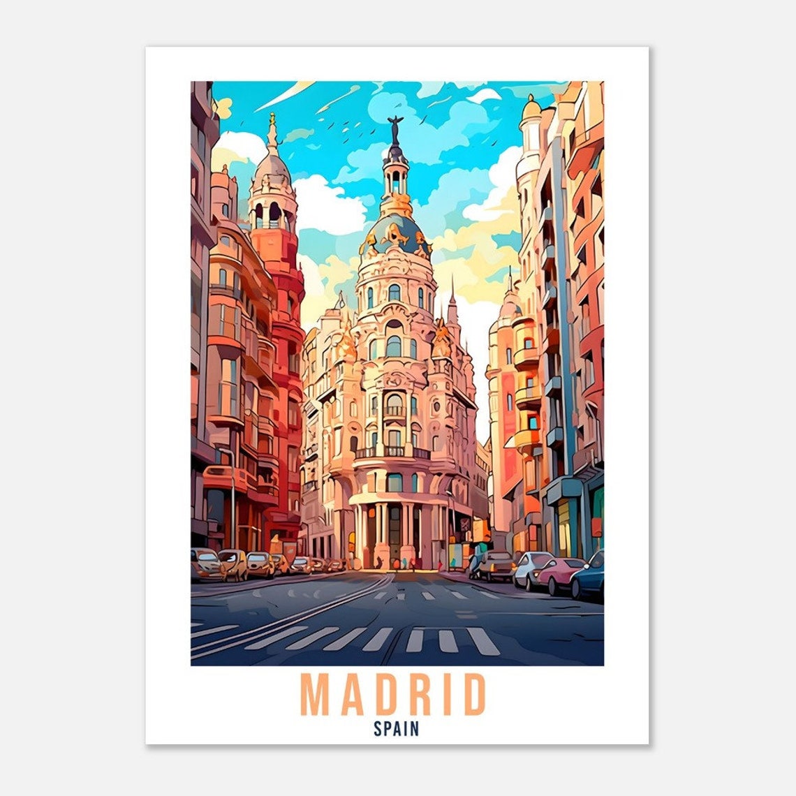 Madrid Gran Via Metropolis Building Historic Avenue Travel Poster - Image 4