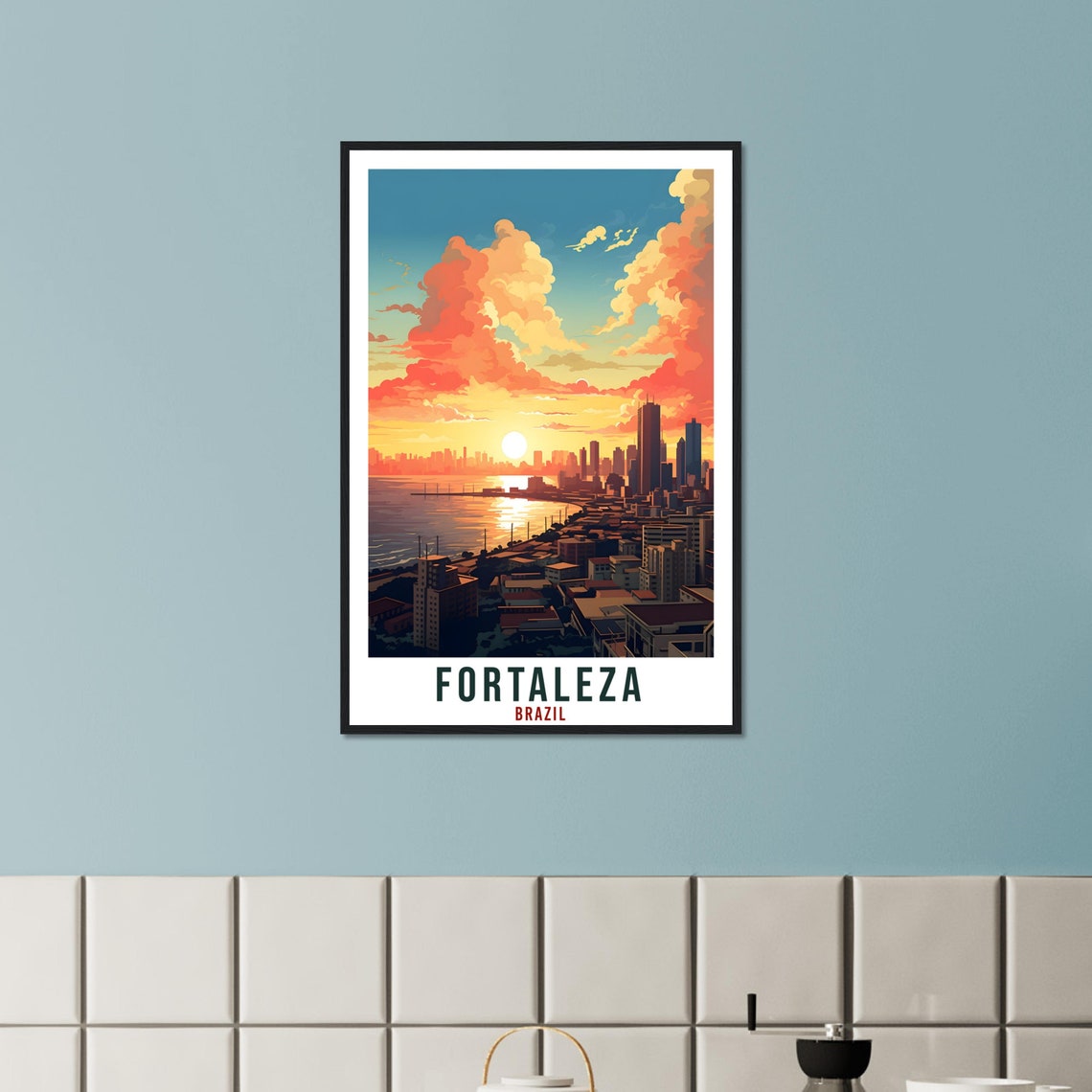 Fortaleza Travel Print Wall Art Fortaleza Brazil Wall Hanging Artwork Fortaleza Art Gifts Fortaleza Travel Poster Brazil City Art Lover Gift - Image 3
