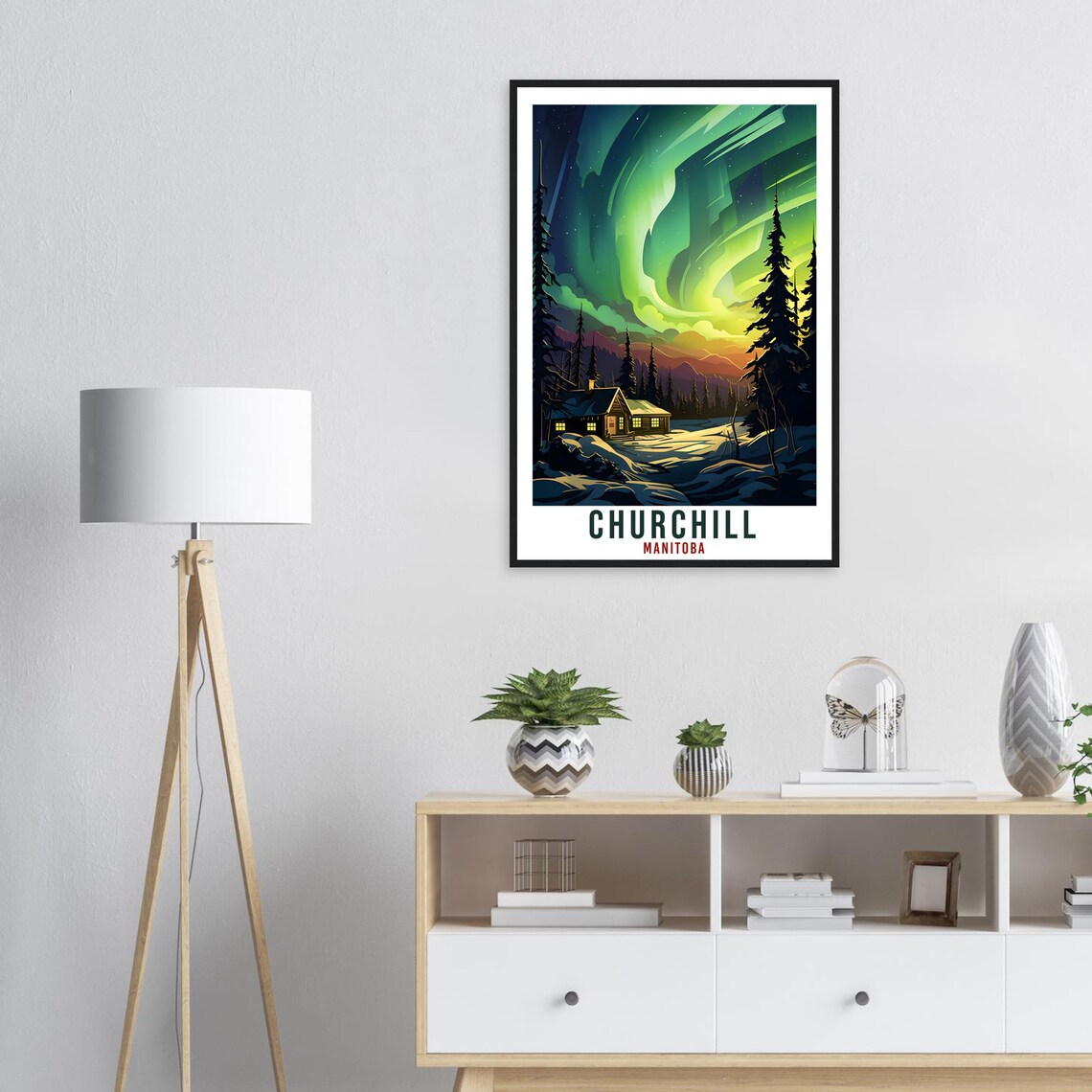Churchill Travel Print Manitoba Northern Lights Wall Art Wall Hanging Travel Art Gift Churchill Travel Poster Canada Decor Artwork Art Lover - Image 3