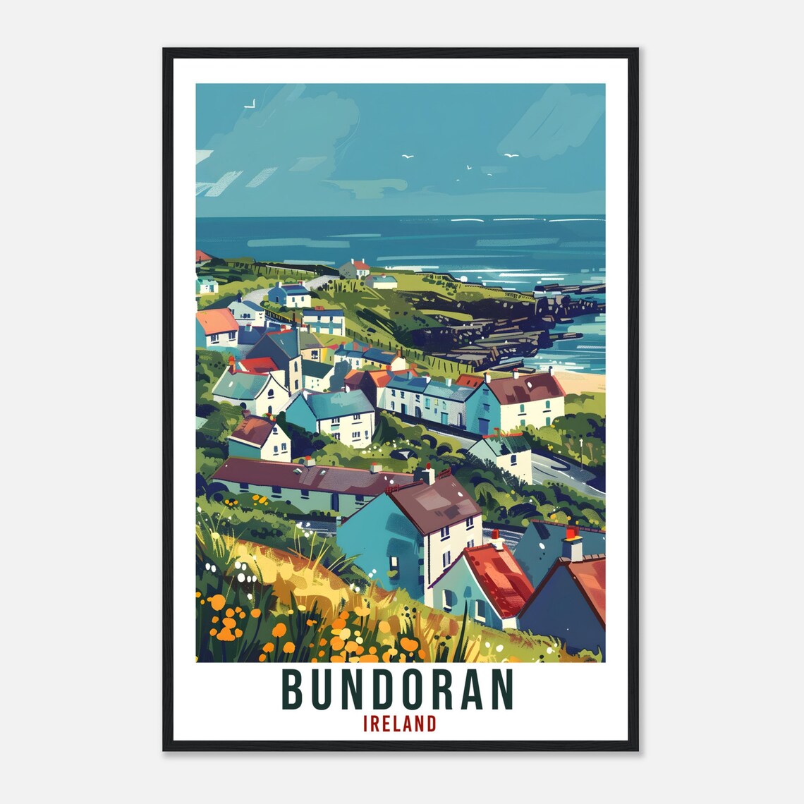 Bundoran Ireland Coastal Town Atlantic Overlook Scenic Travel Poster - Image 4