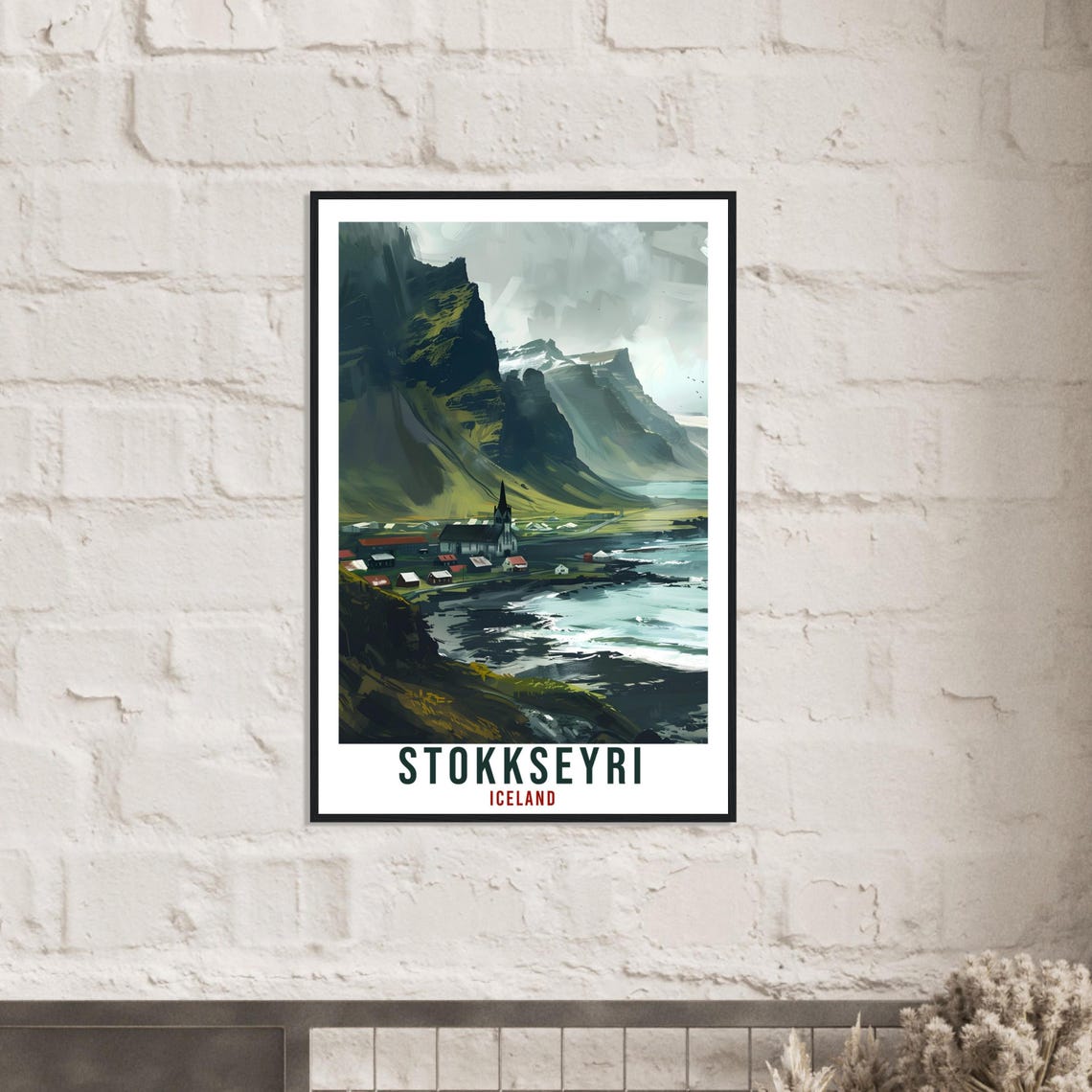 Stokkseyri Iceland Travel Print Wall Art Wall Hanging Home Dcor Stokkseyri Gift Travel Art Iceland Artwork City Landscape Travel Poster - Image 2