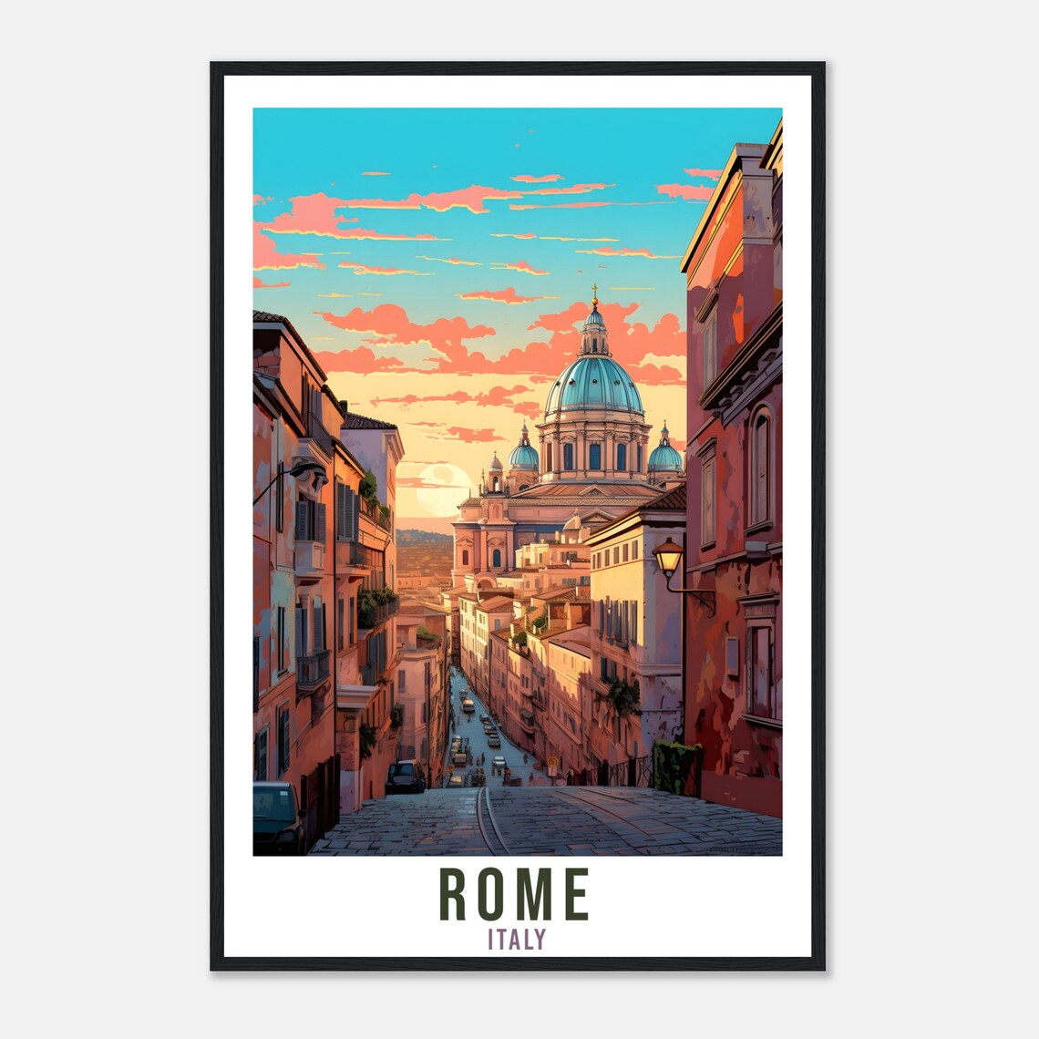 Rome Italy Travel Poster, City View Wall Art - Image 4