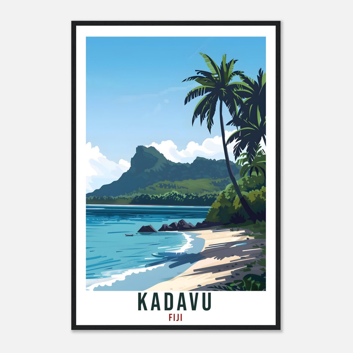 Kadavu Fiji Travel Print Fiji Wall Art Wall Hanging Home Dcor Kadavu Gift Fiji Islands Landmark Artwork Travel Art Fijian Travel Poster - Image 4