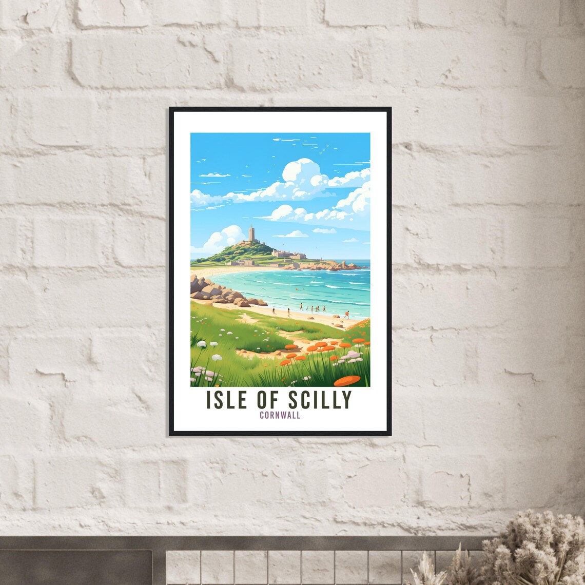 Isle of Scilly Cornwall Sandy Beach Island Retro Travel Poster Art - Image 4