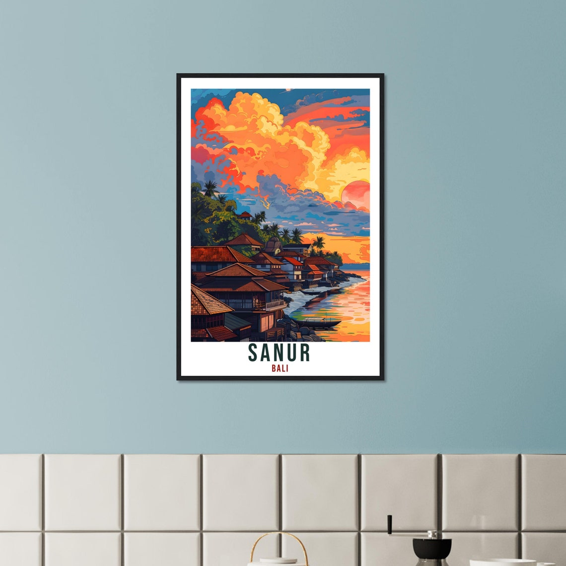 Sanur Bali Travel Print Bali Wall Art Indonesia Wall Hanging Home Dcor Sanur Gift Landmark Artwork Travel Art Indonesia Sanur Travel Poster - Image 2