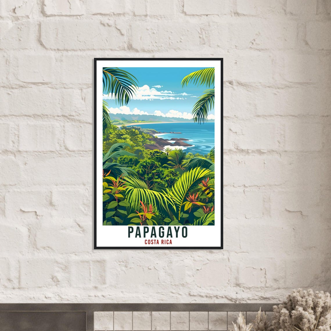 Papagayo Costa Rica Travel Print Wall Art Wall Hanging Home Dcor Papagayo Gift Beach Artwork Travel Art Costa Rica City Travel Poster - Image 3