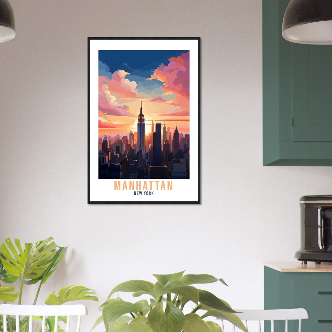 Manhattan New York Empire State Building Sunset Skyline Poster - Image 2