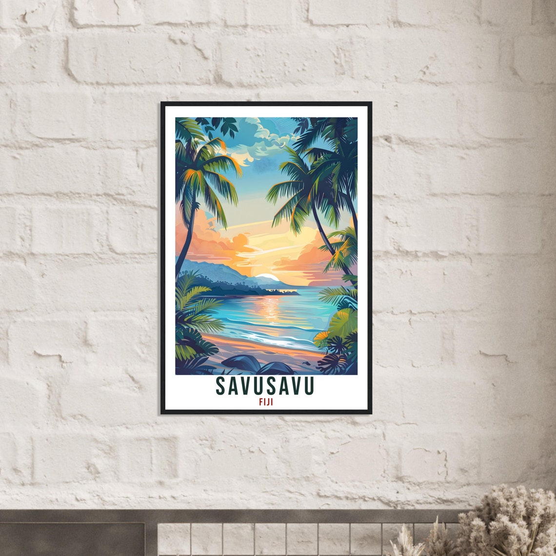 Savusavu Fiji Travel Print Fiji Wall Art Wall Hanging Home Dcor Savusavu Gift Fiji Islands Landmark Artwork Travel Art Fijian Travel Poster - Image 2