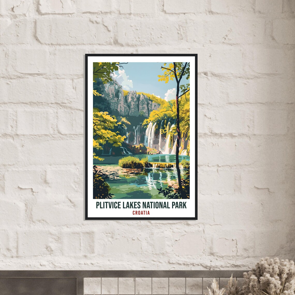 Plitvice Lakes National Park Croatia Waterfall Forest Poster - Image 3