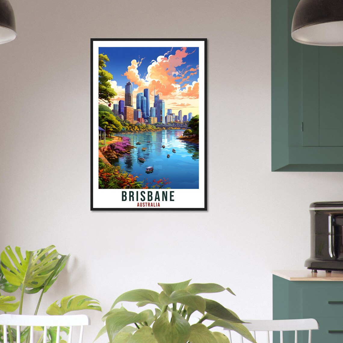 Brisbane Australia River Skyline Vintage Travel Sunset City Poster - Image 4