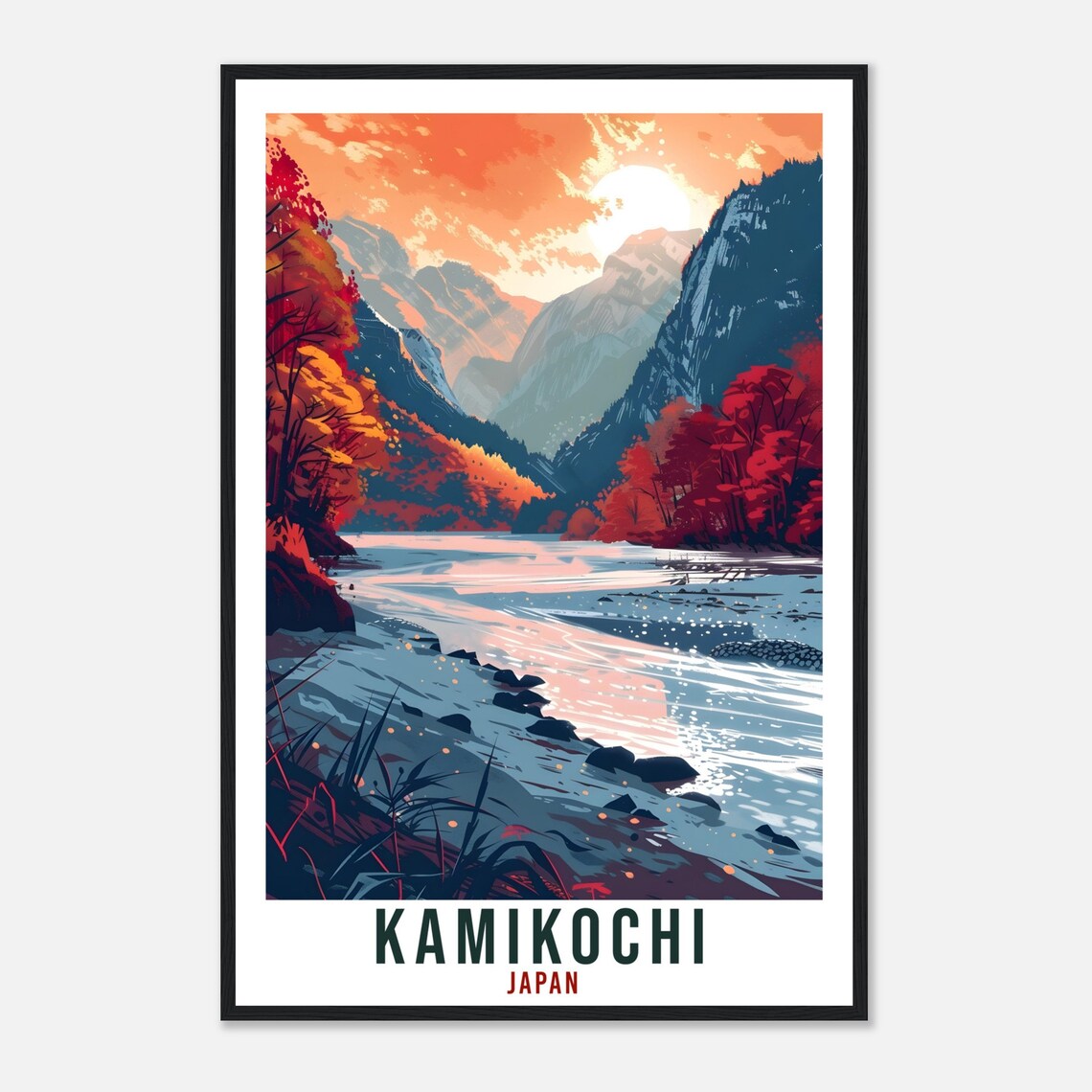 Kamikochi Travel Print Japan Home Decoration Wall Art Gift Wall Hanging Art Lover Japanese Artwork Japan Kamikochi Travel Poster Landscape - Image 4