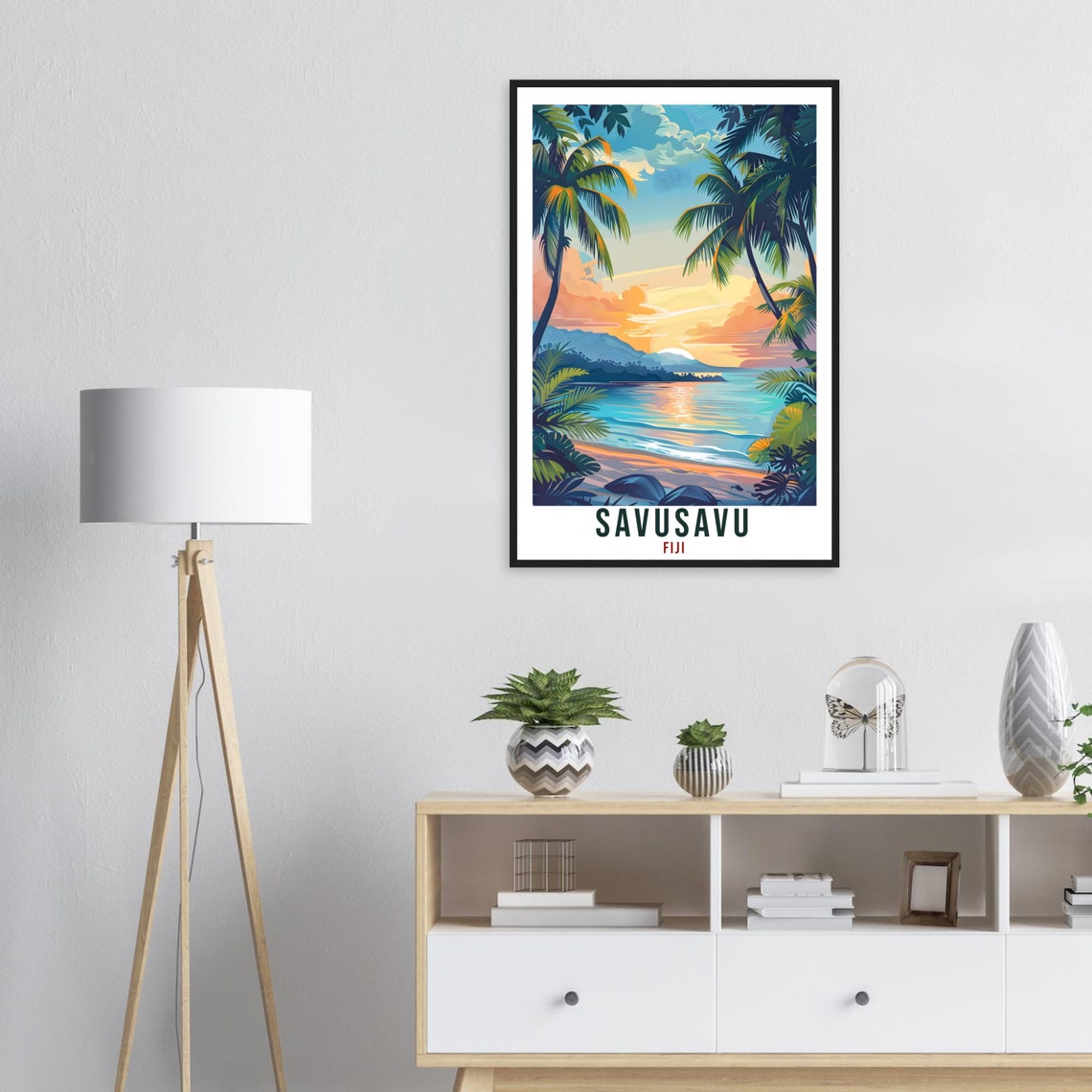 Savusavu Fiji Travel Print Fiji Wall Art Wall Hanging Home Dcor Savusavu Gift Fiji Islands Landmark Artwork Travel Art Fijian Travel Poster - Image 3