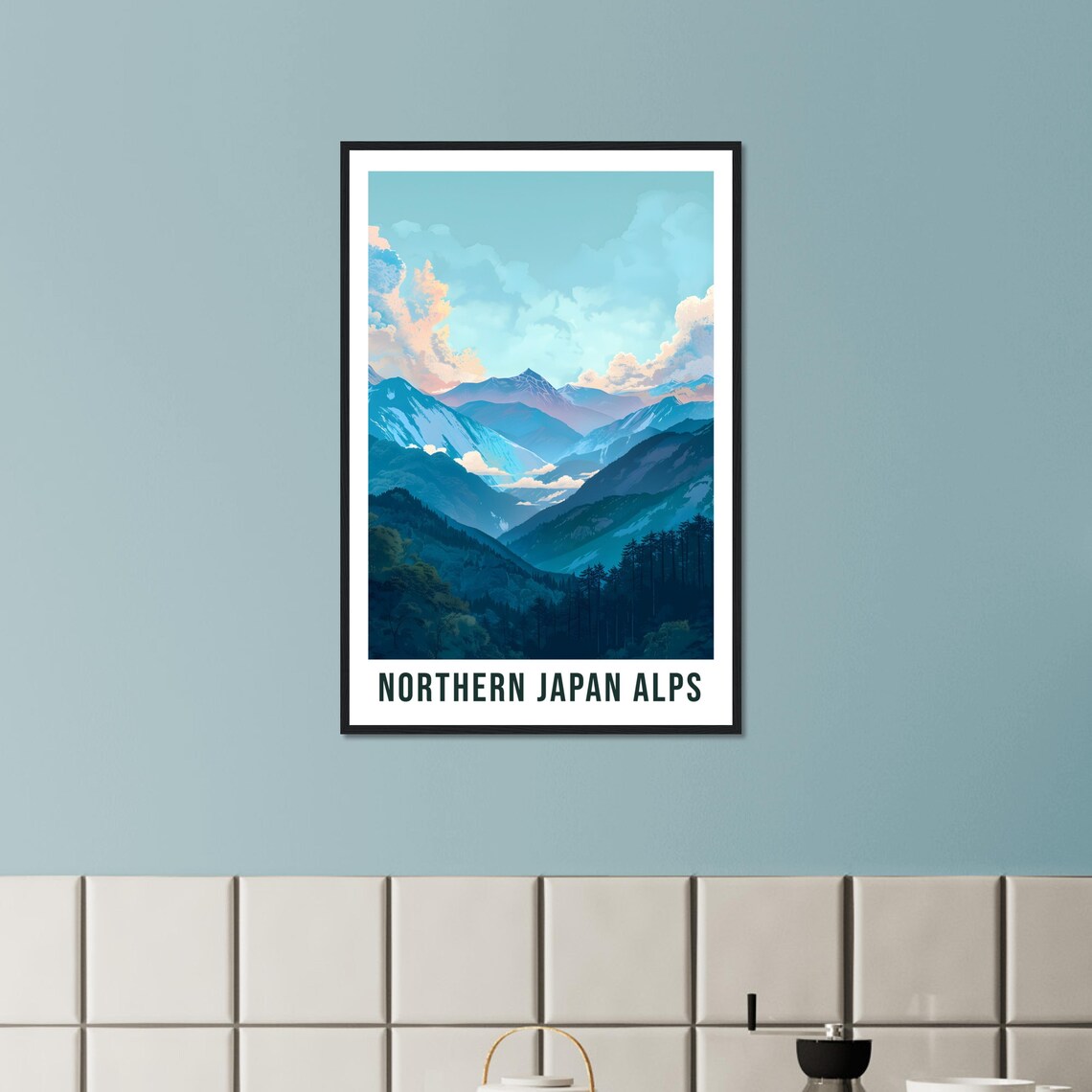 Northern Japan Alps Travel Print Home Decoration Wall Art Gift Wall Hanging Art Lover Japanese Artwork Northern Japan Alps Travel Poster - Image 3