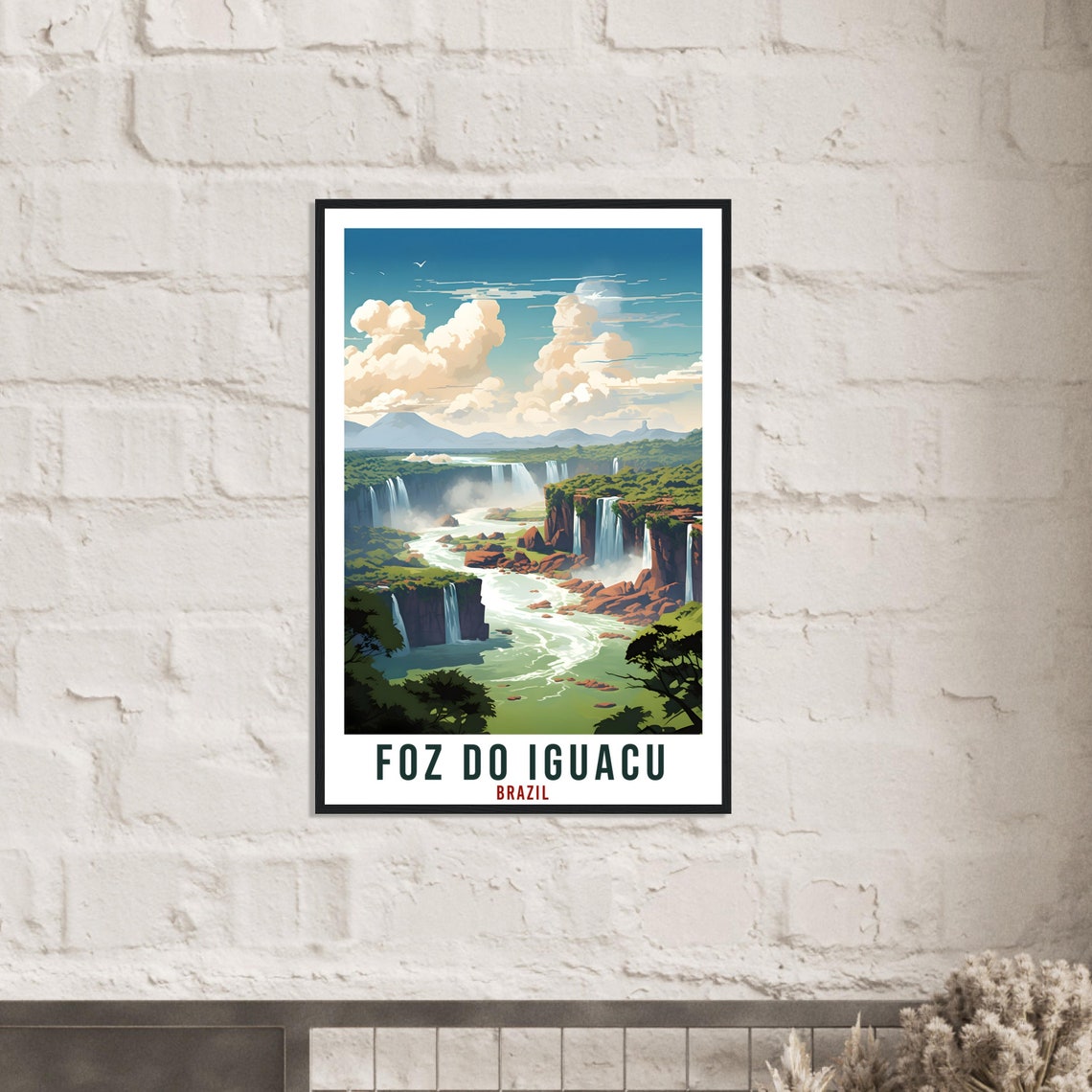Foz Do Iguacu Travel Print Wall Art Foz Do Iguacu Brazil Wall Hanging Artwork Art Gifts Foz Do Iguacu Travel Poster Brazil Art Lovers Gift - Image 2