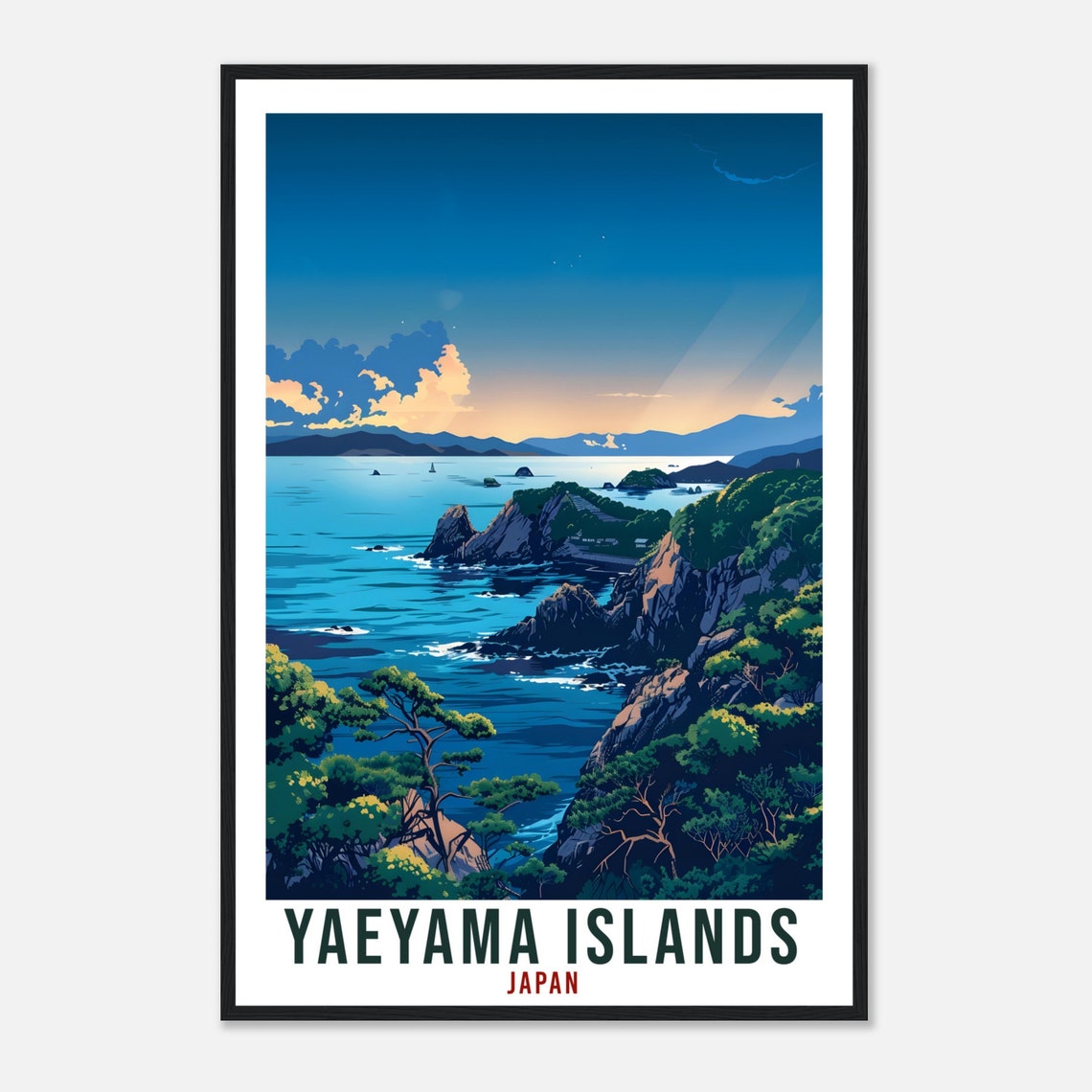 Yaeyama Islands Japan Sunset Coast Cliffs Ocean Travel Poster - Image 4