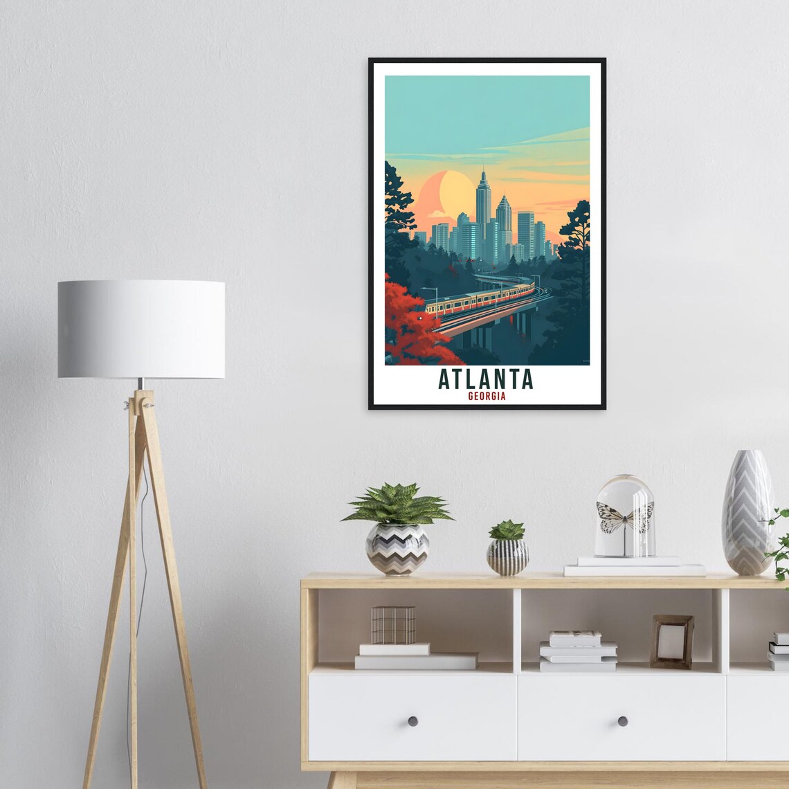 Atlanta Georgia Skyline Train Cityscape Sunset Travel Poster - Image 4