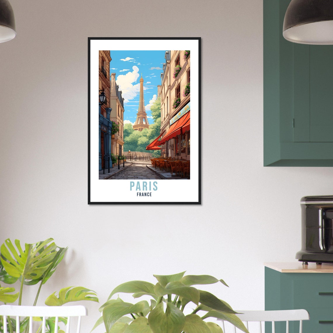 Paris France Travel Poster Vintage Paris Travel Print Gift Wall Art Paris Wall Hanging France Gift European Holiday Print Paris Home Decor - Image 2