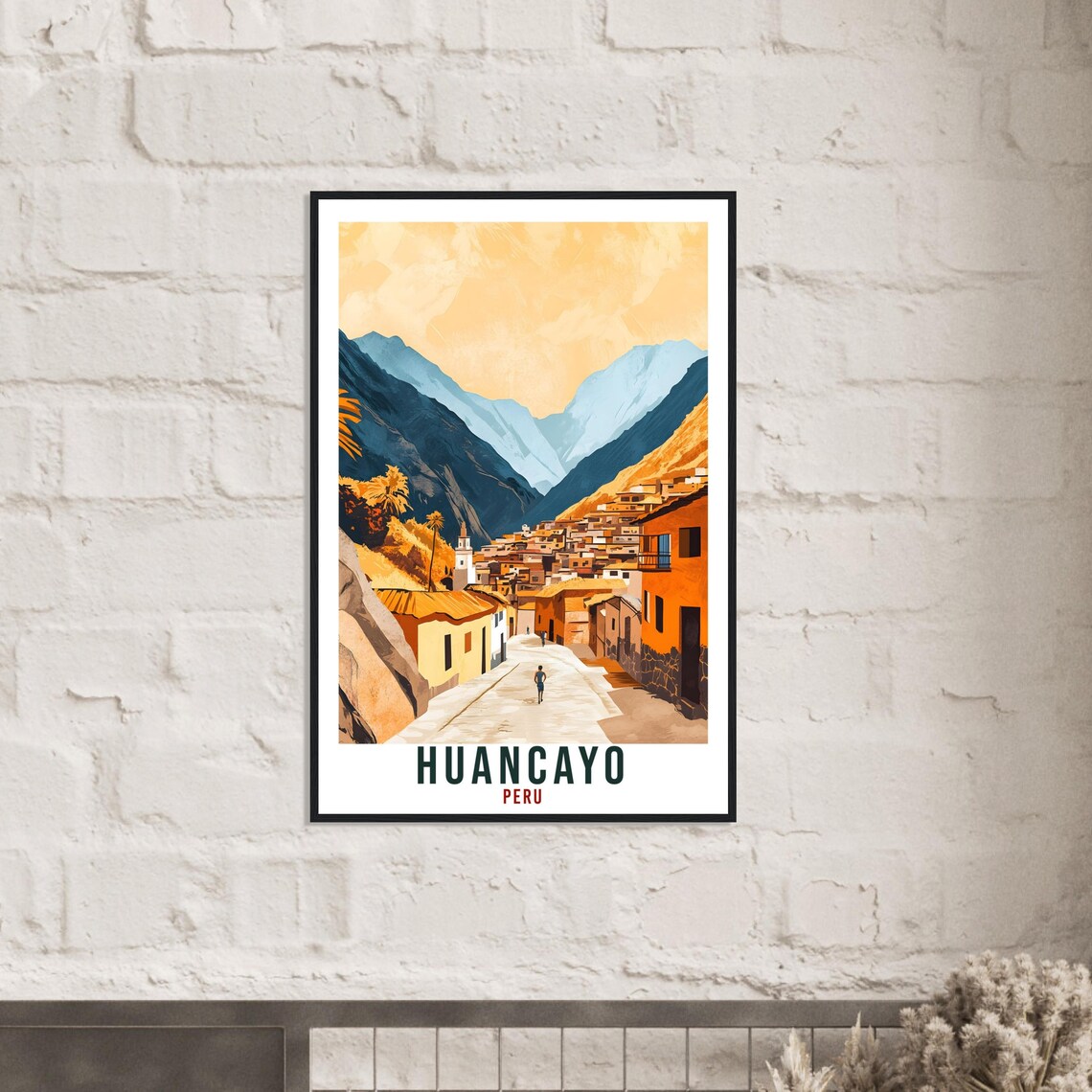 Huancayo Peru Andean Mountain Town Vintage Travel Illustration Poster - Image 2